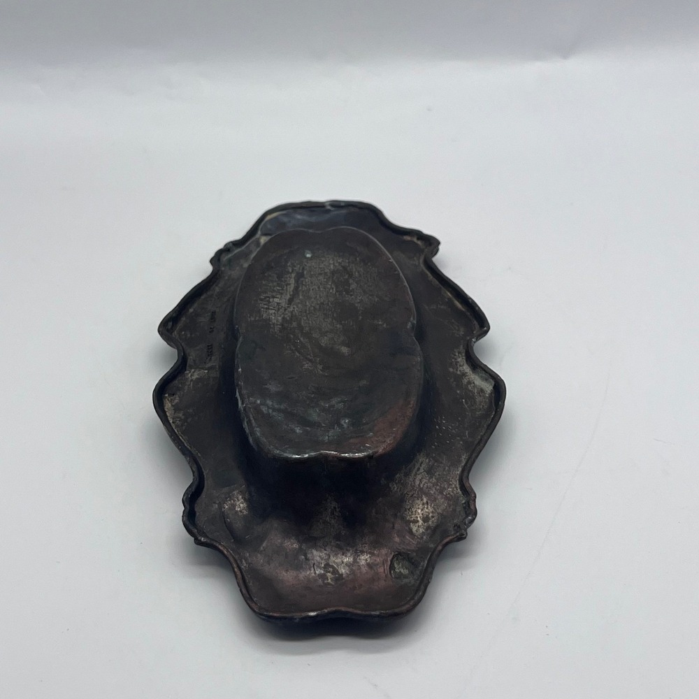 Vintage Vanity Tray Trinket Dish Metal Ornate Art Nouveau Made in Japan - Picture 6 of 14